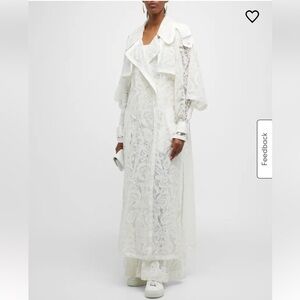 Zimmerman Wonderland Lace Trench Coat in Ivory